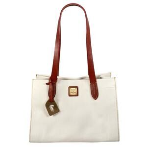 Dooney & Bourke Eva Shopper White Pebble Leather Shoulder Bag